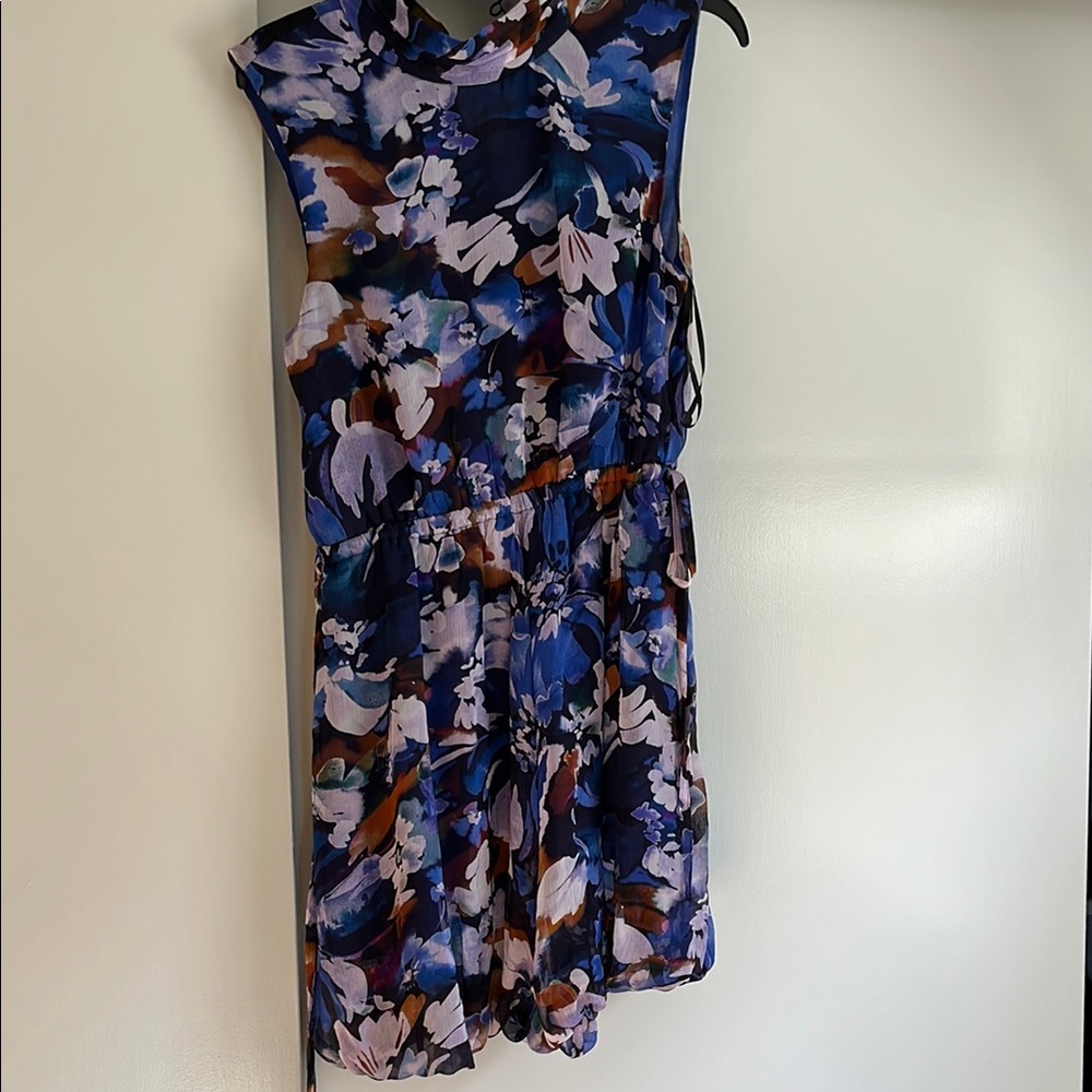 Derek Lam 10 crosby Floral Sleeveless Dress - Blue and Purple
